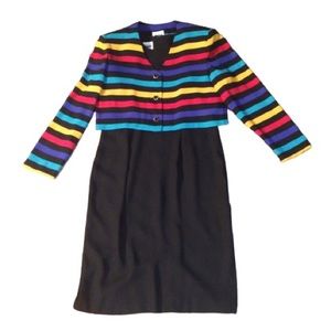 Leslie Fay petite black dress & jacket set